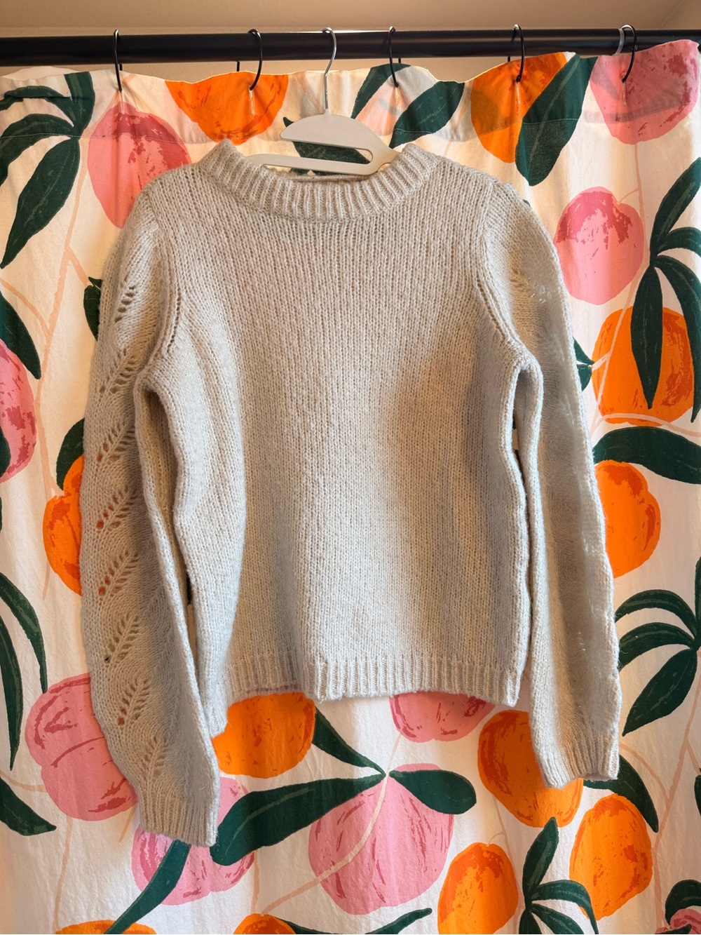 Vero Moda Cream Sweater with Leaf Sleeve Detail